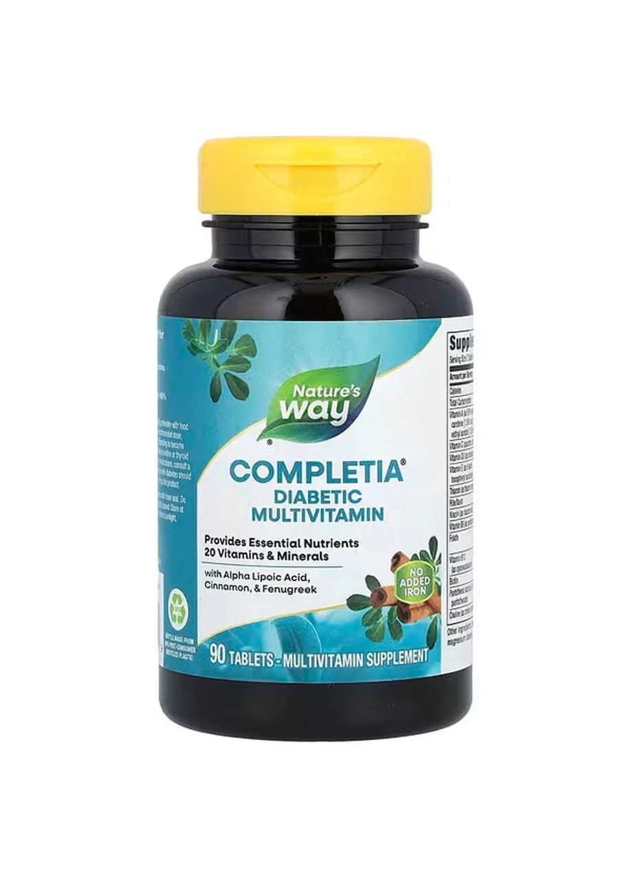 Мультивітаміни для діабетиків без заліза Completia Diabetic Multi-Vitamin, 90 таблеток Nature's Way (361116446)