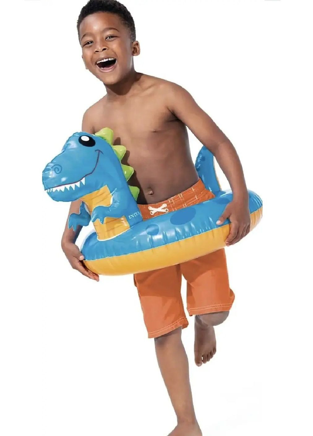 Дитячий надувний круг іграшка для купання в басейні на пляжі водоймі для дітей 3-6 років 81х58 см (477222-Prob) Динозаврик Unbranded (295575207)