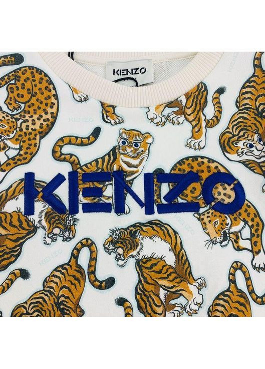 Kenzo світшот, арт. 25611, тигри, 128 см, 8 років коричневий трикотаж