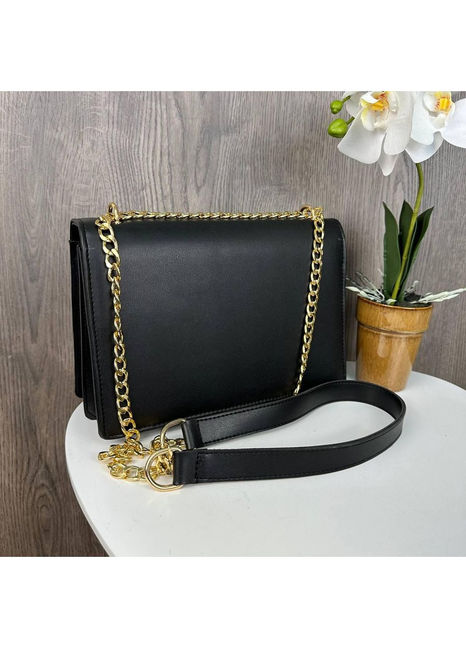 Женская мини сумочка черная экокожа с цепочкой и магнитом ProDobro (363222397)