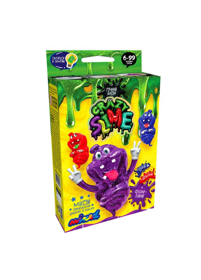 Дитячий набір для створення лизуна "Crazy Slime" SLM 02, 4 види Фіолетовий Danko Toys (363202779)