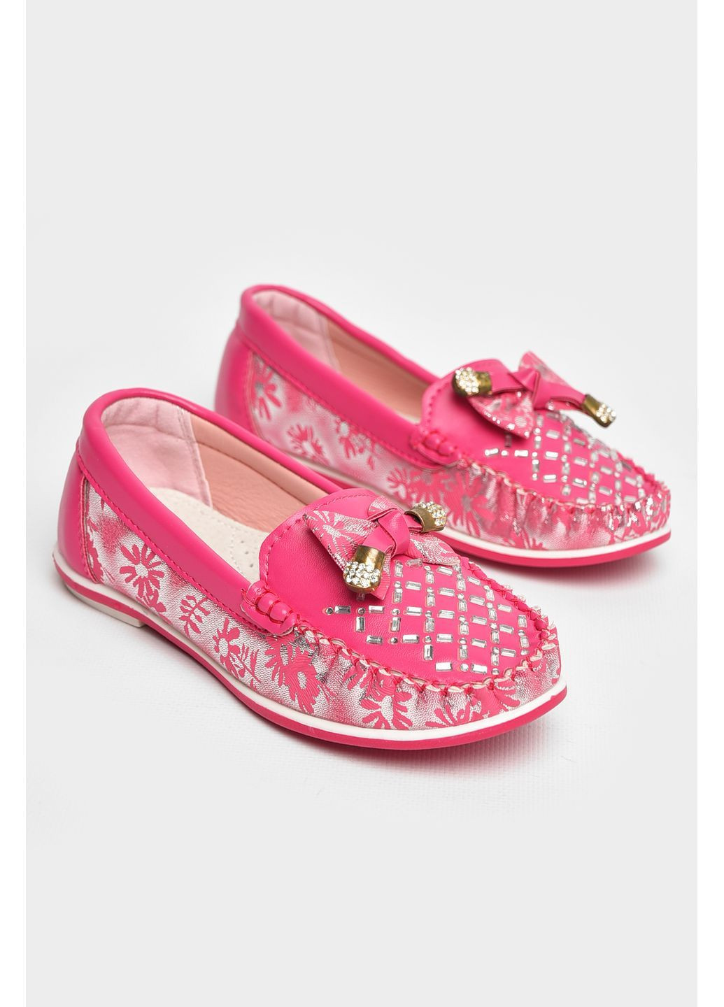 Мокасины детские для девочки розового цвета Let's Shop (369719406)