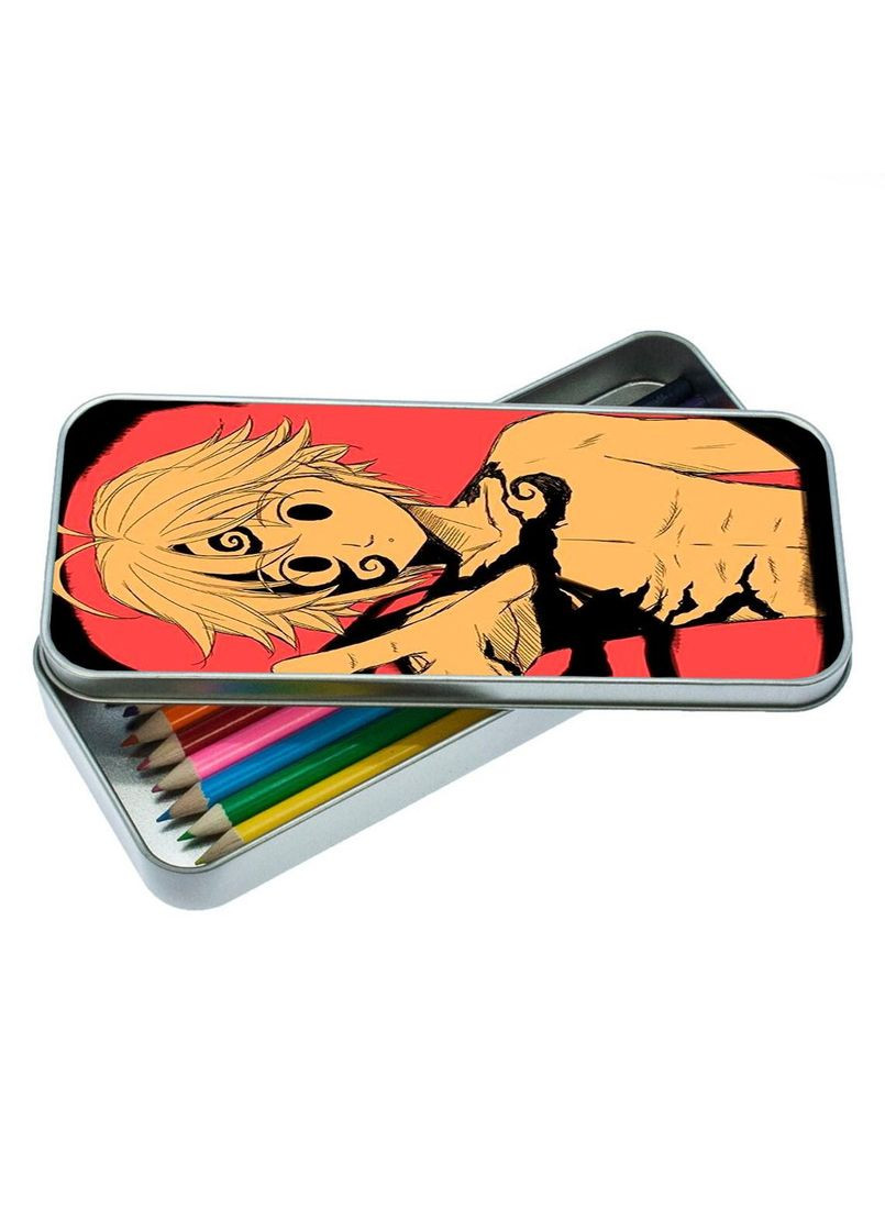 Органайзер для канцелярских принадлежностей металлический, кейс для мелочей Семь смертных грехов #008 7*18 см Silver No Brand (309160451)