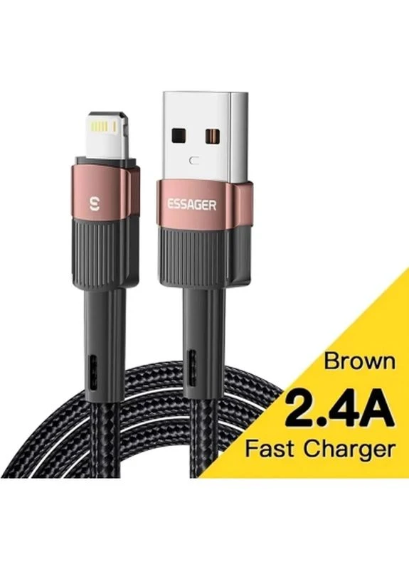 Дата кабель USB 2.0 AM to Lightning 2.0m 2.4A brown (EXCL-XCA12) Essager (399181855)