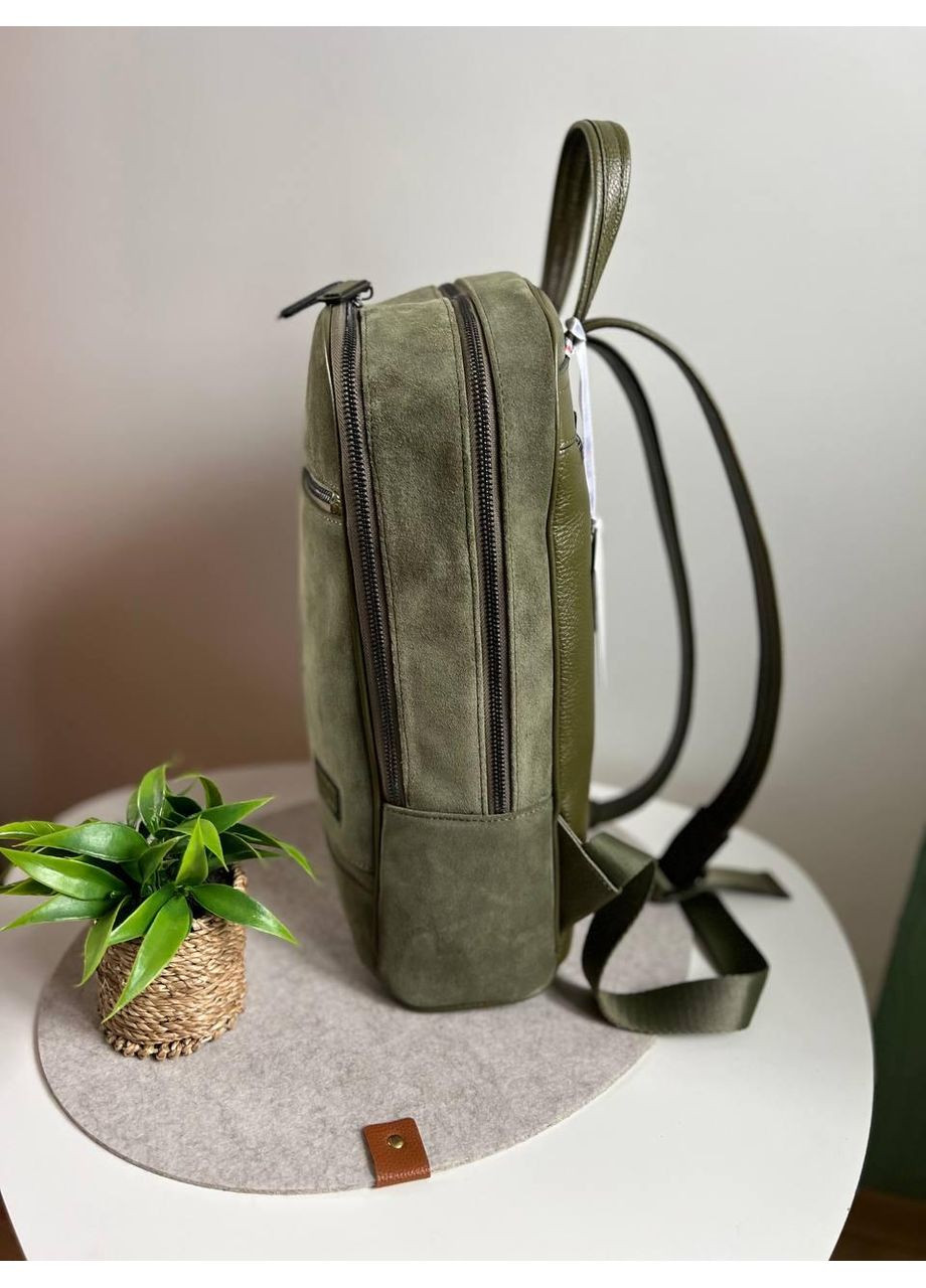 Рюкзак мужской/женский Турция — натуральная замша зеленая, стильная, мягкая, универсальная (6036-9) Karya (368150527)