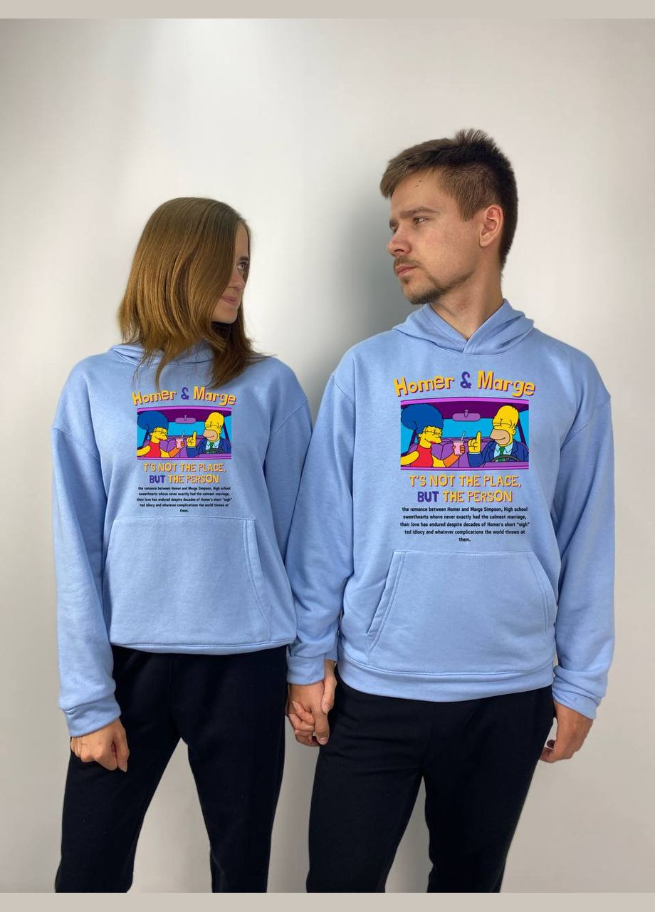 Парные тощие с капюшоном без флиса, принт "Гомер и Мардж" (112) Hand Made (358897516)