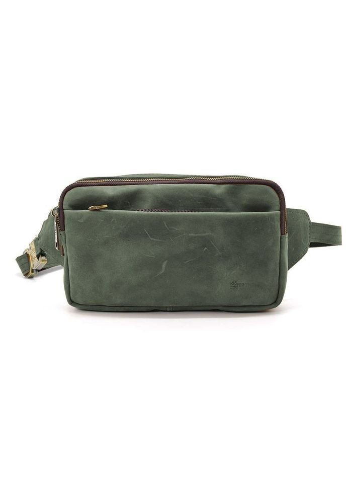 Напоясна сумка на два відділення RE-0704-3md зелена шкіра TARWA (331158160)