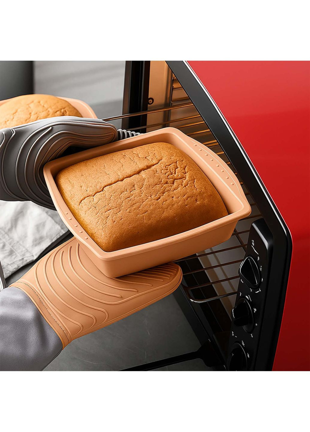 Квадратная силиконовая форма для аэрогриля, духовки и мультипечи 24,5×26,5 см Kitchen Master (341724479)