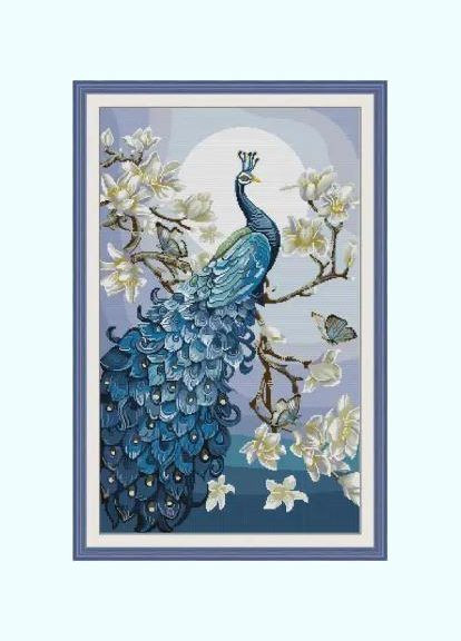 Набір для вишивання за нанесеною на канву схемою "Peacock". AIDA 14CT printed 47*72 см Joy Sunday (313613176)