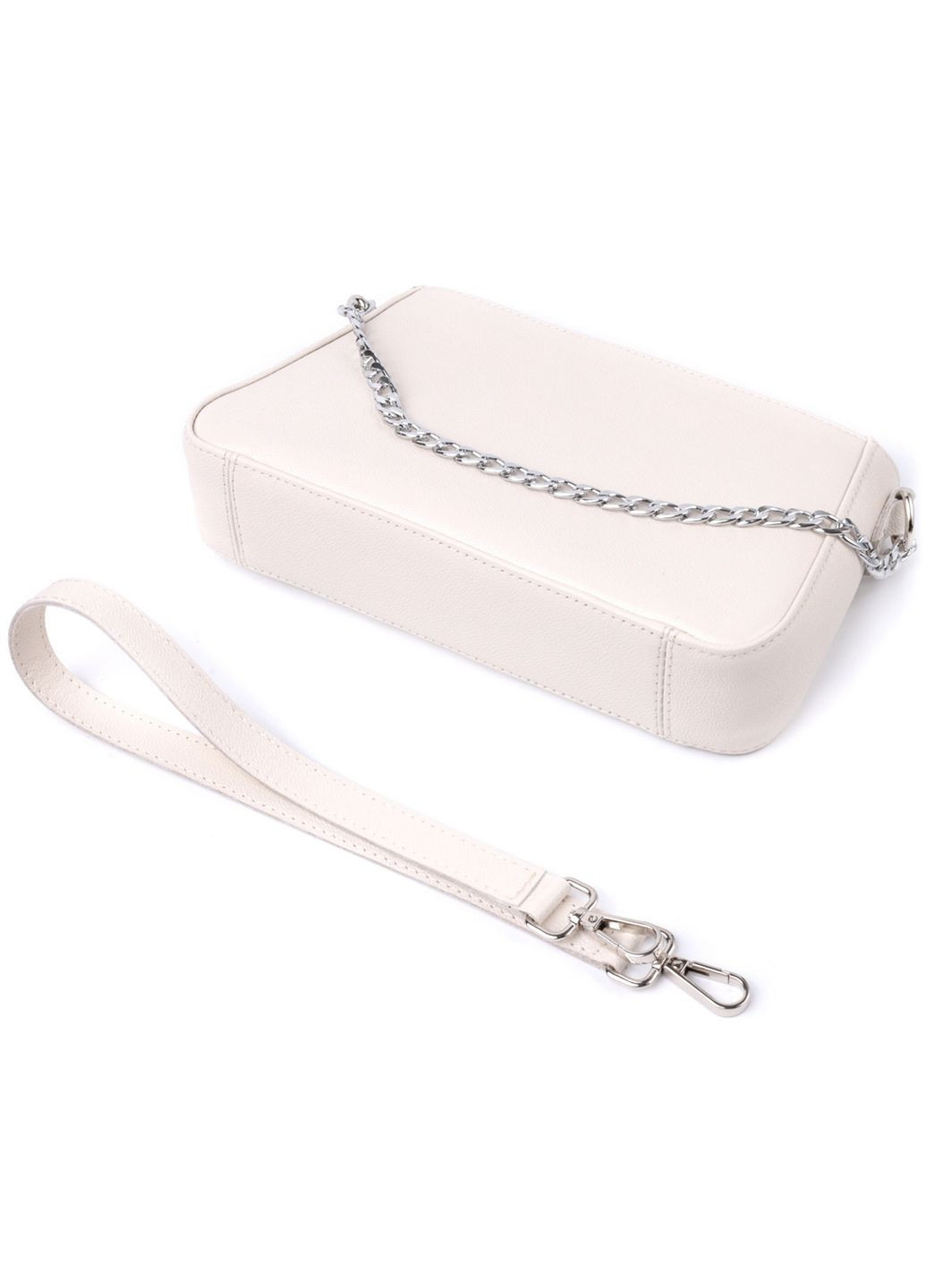 Сумка багет с цепочкой и съемным ремешком из натуральной кожи 26,5х15х5,5 см Shvigel (315868856)