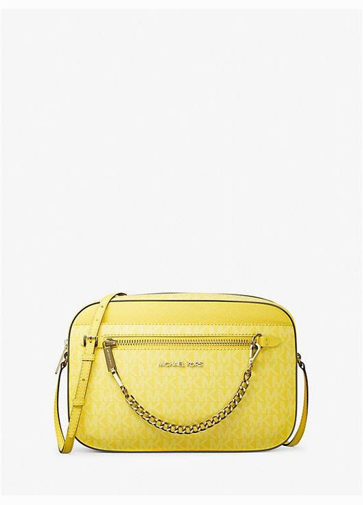 Женская сумка кросс-боди Jet Set Large Logo желтая Michael Kors (329626570)