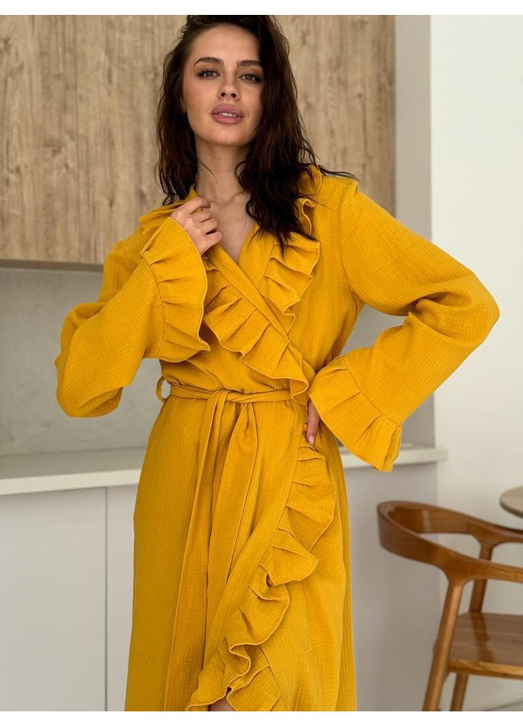 Халат рюши муслин, горчица Lavender (366665693)