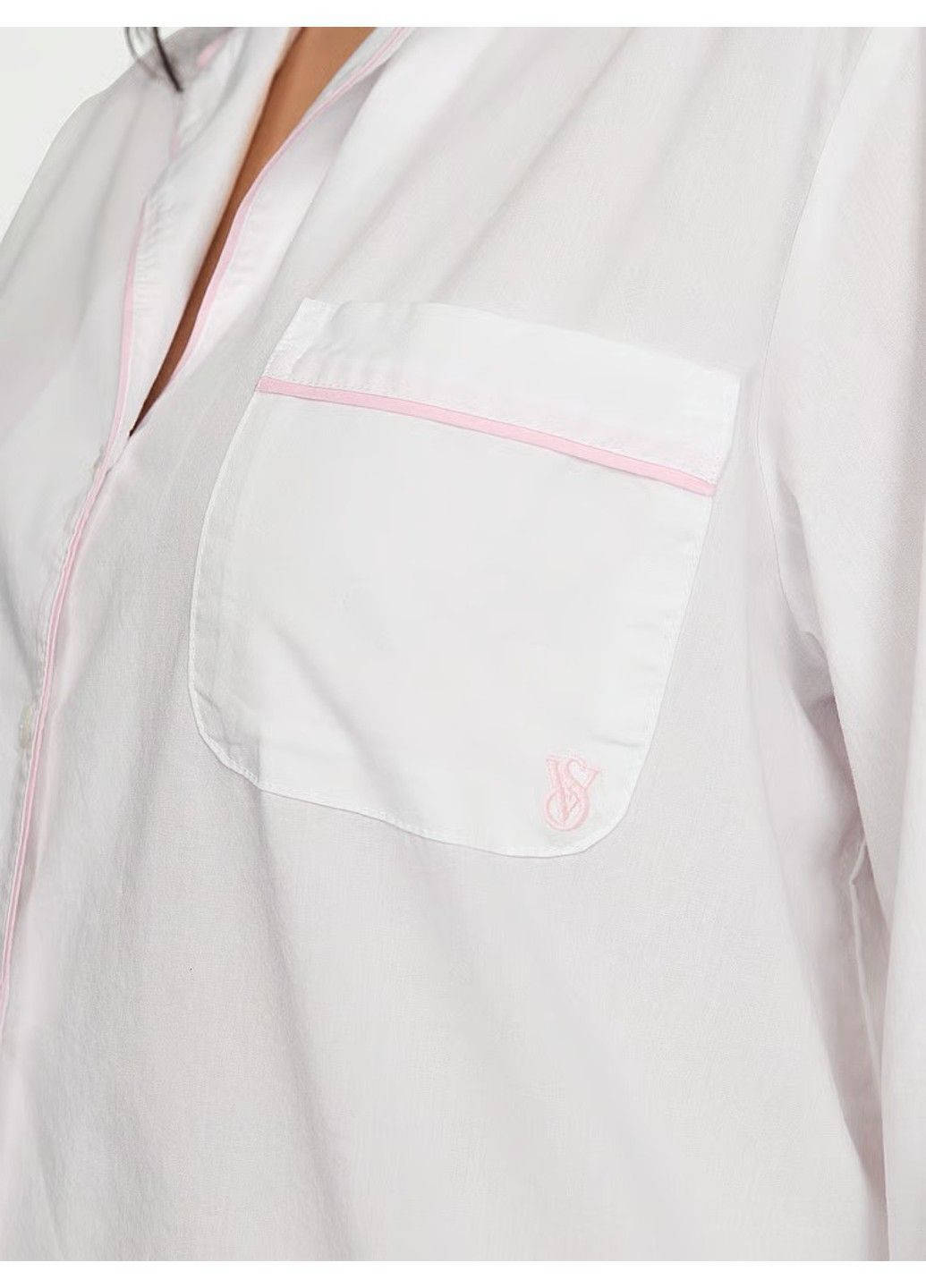 Біла всесезон піжама бавовна heritage cotton long pajama set Victoria's Secret