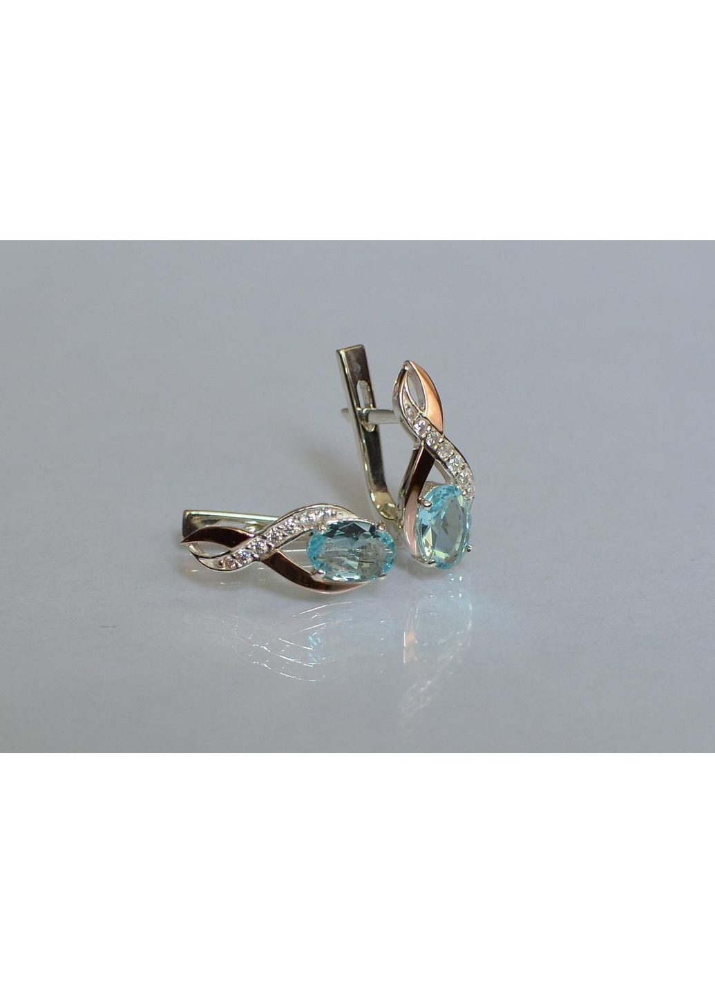 Серебряные серьги с золотыми вставками Silver Style (367113057)