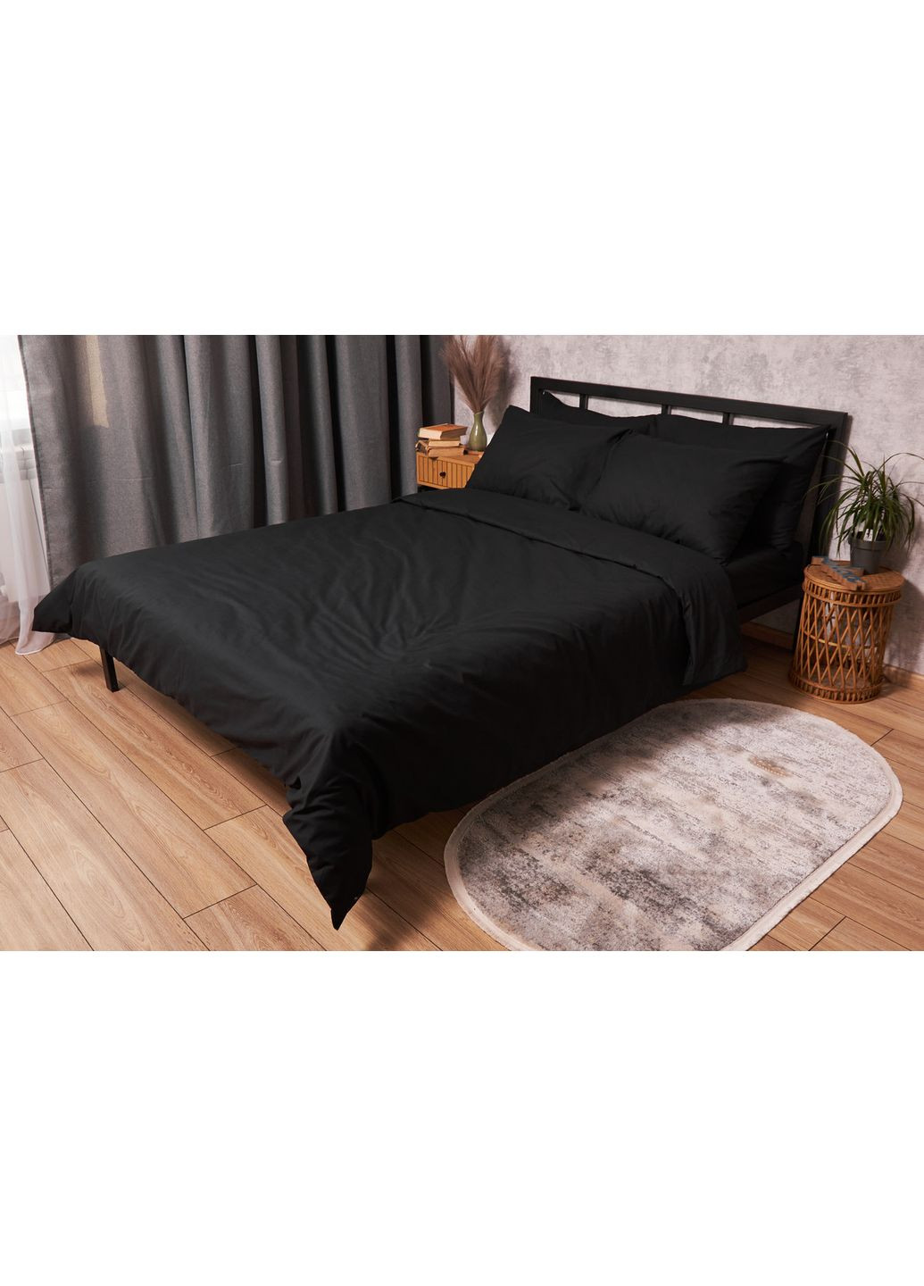 Постільний набір (підковдра 200х220 + 2 наволочки 50х70) Бязь Gold Люкс (MS-890000025) Moon&Star Black (362667644)