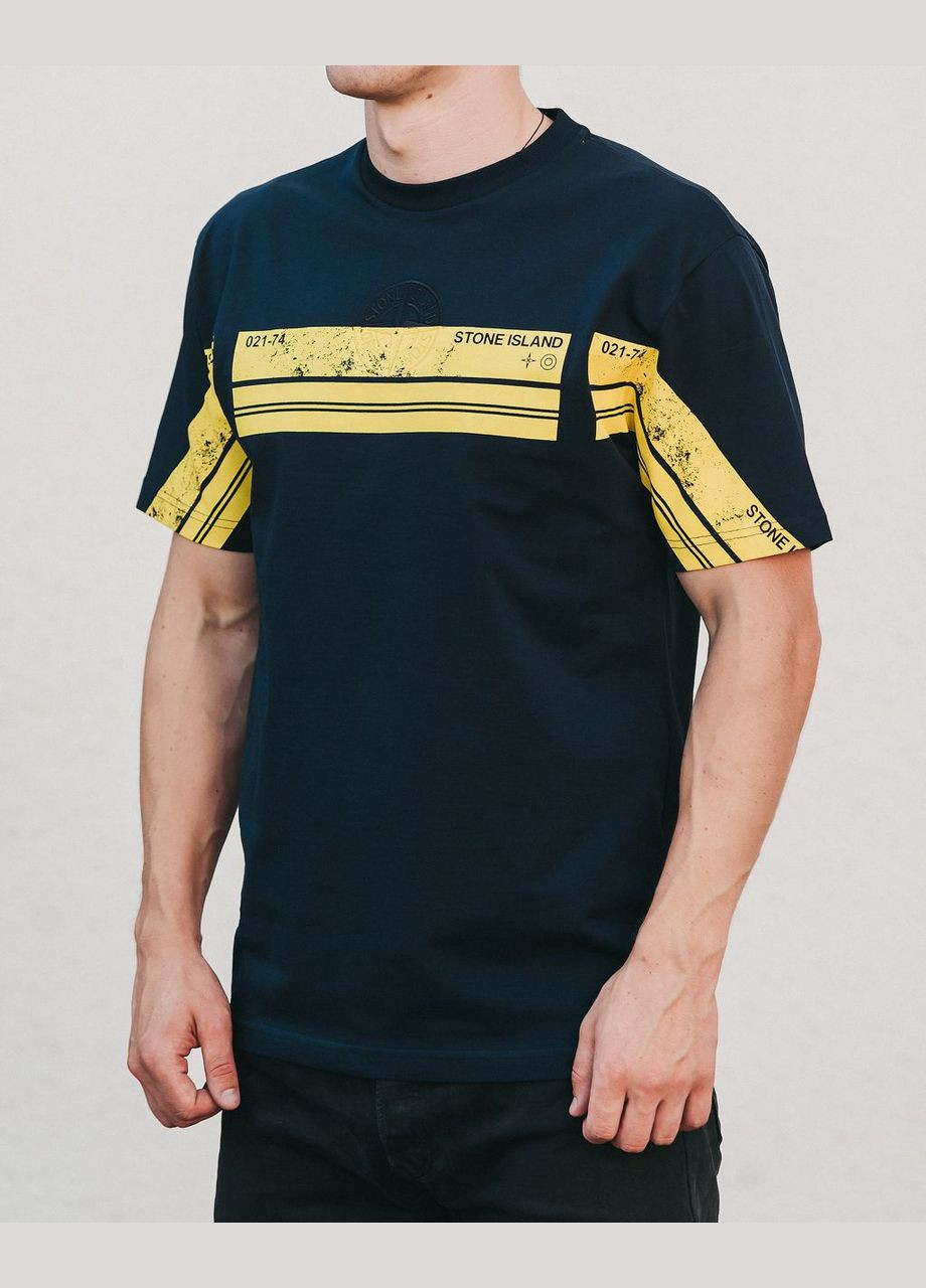 Синяя футболка f0026 Stone Island -shi-9222