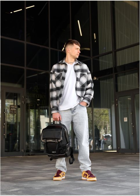 Рюкзак чоловічий з екошкіри Aura Чорний Sambag (301871179)