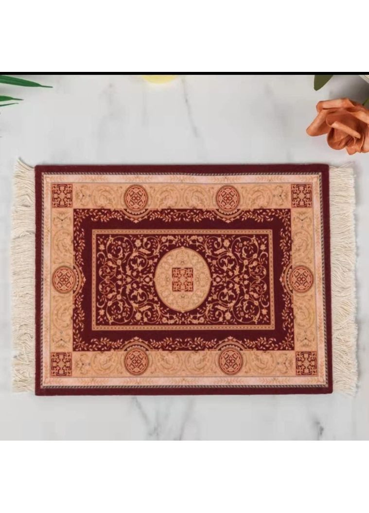 Килимок для миші з перським візерунком, ретро стиль, м’який тканинний, 26.5х17.5 см China (354827541)