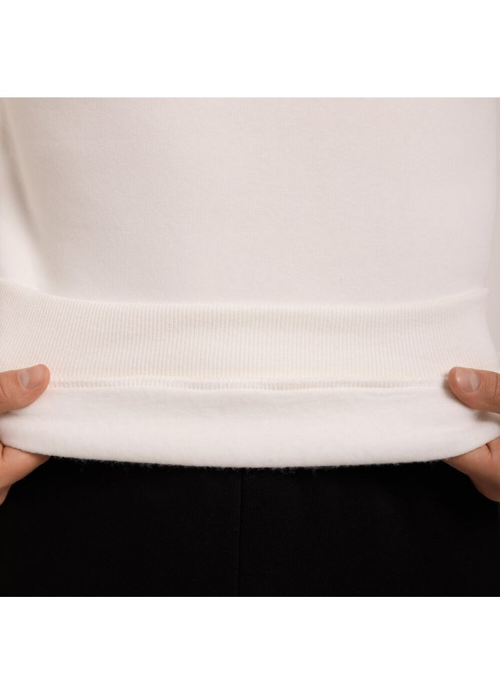 Молочный свитшот 007 зима молочный Pobedov однотонный без декора (364864078)