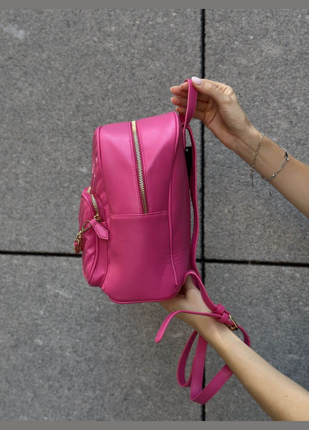 Женский рюкзак 069 Guess розовый No Brand (299077407)