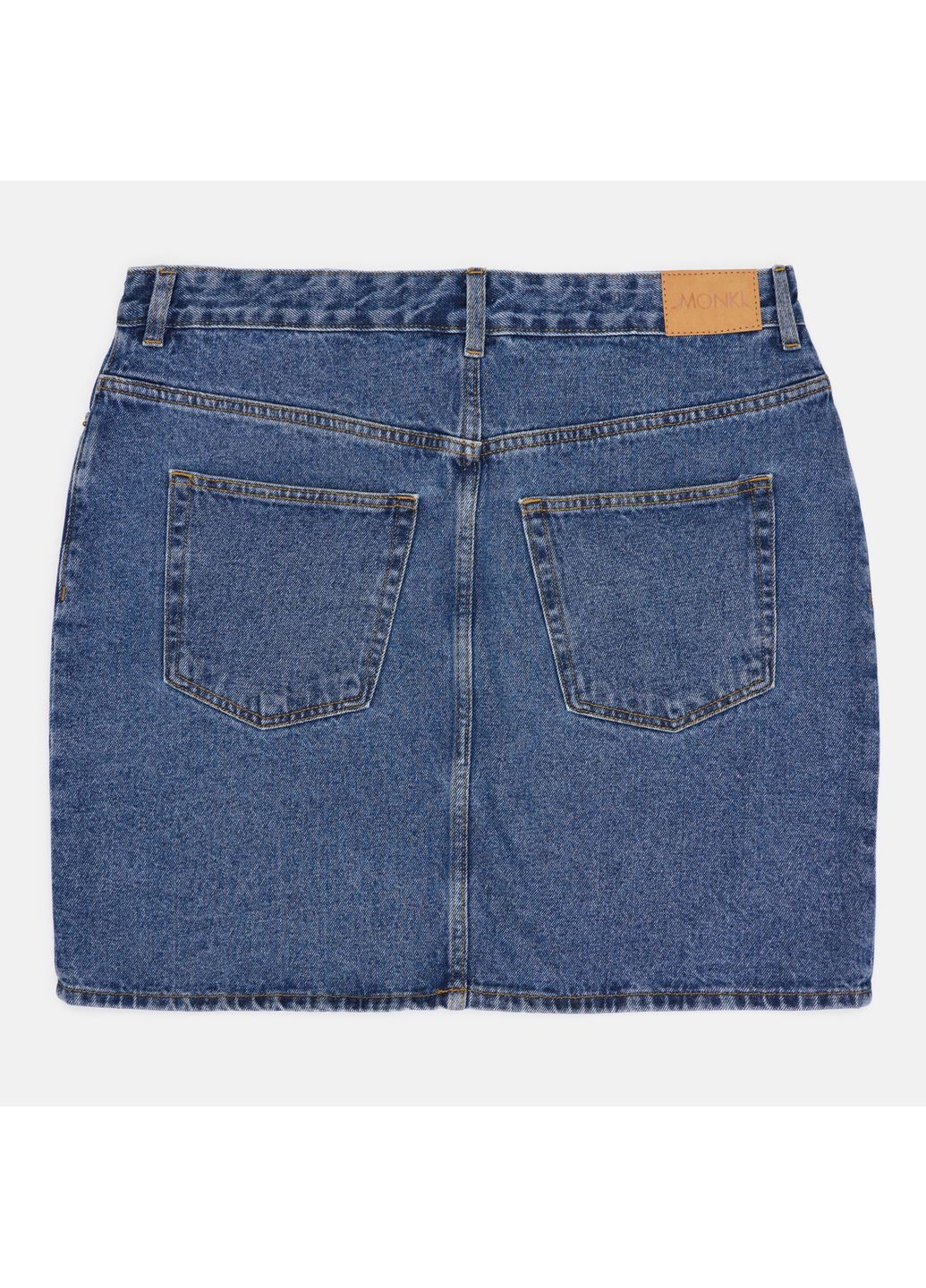 Синяя однотонная джинсовая юбка Monki