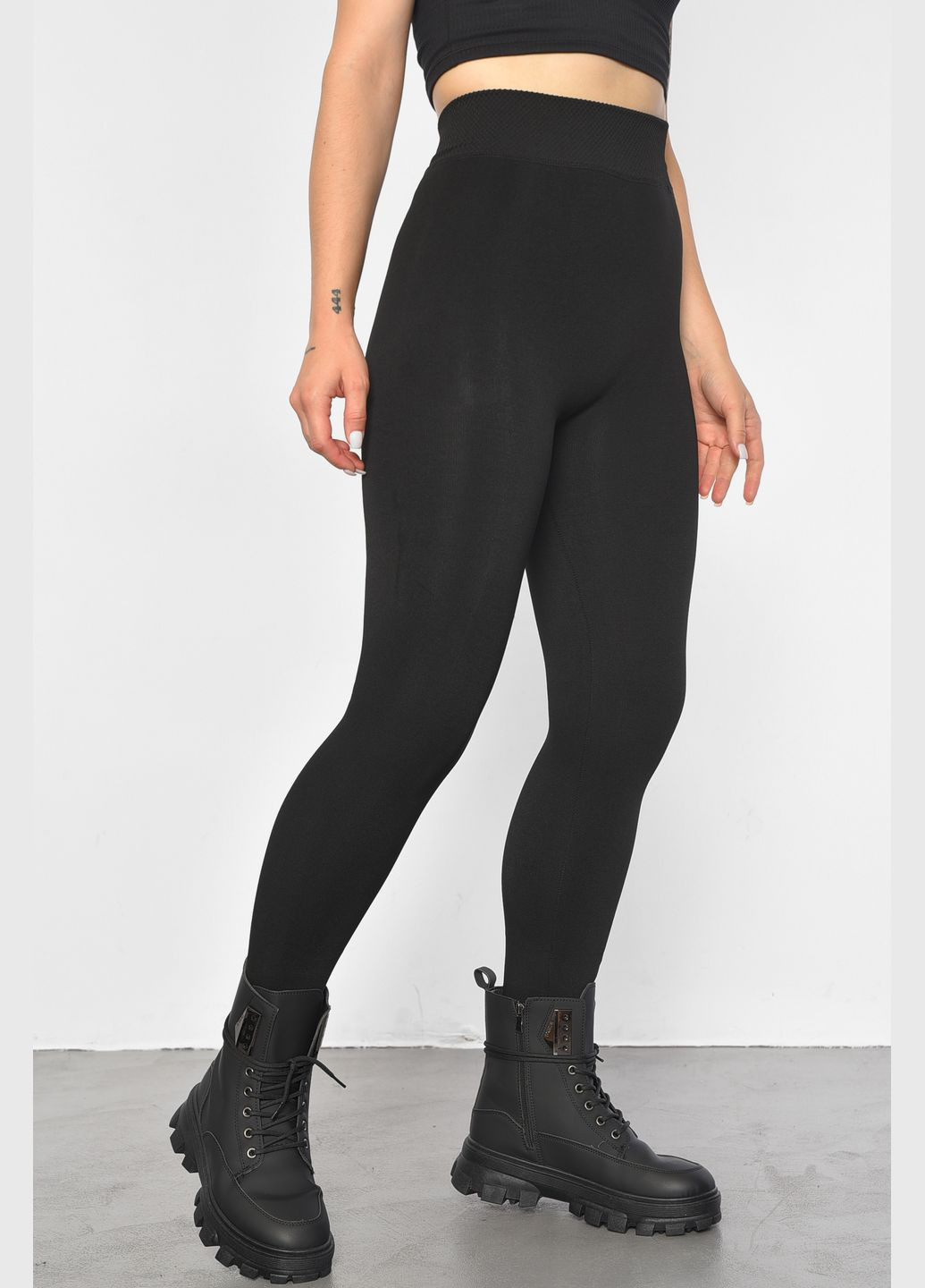 Лосины женские на меху черного цвета Let's Shop (302661127)