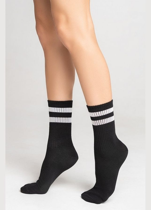 Хлопковые носки с полосками Legs active 81 black (283250647)