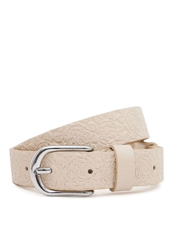 Шкіряний жіночий ремінь 110v1genw89-h Бежевий Borsa Leather (302972419)