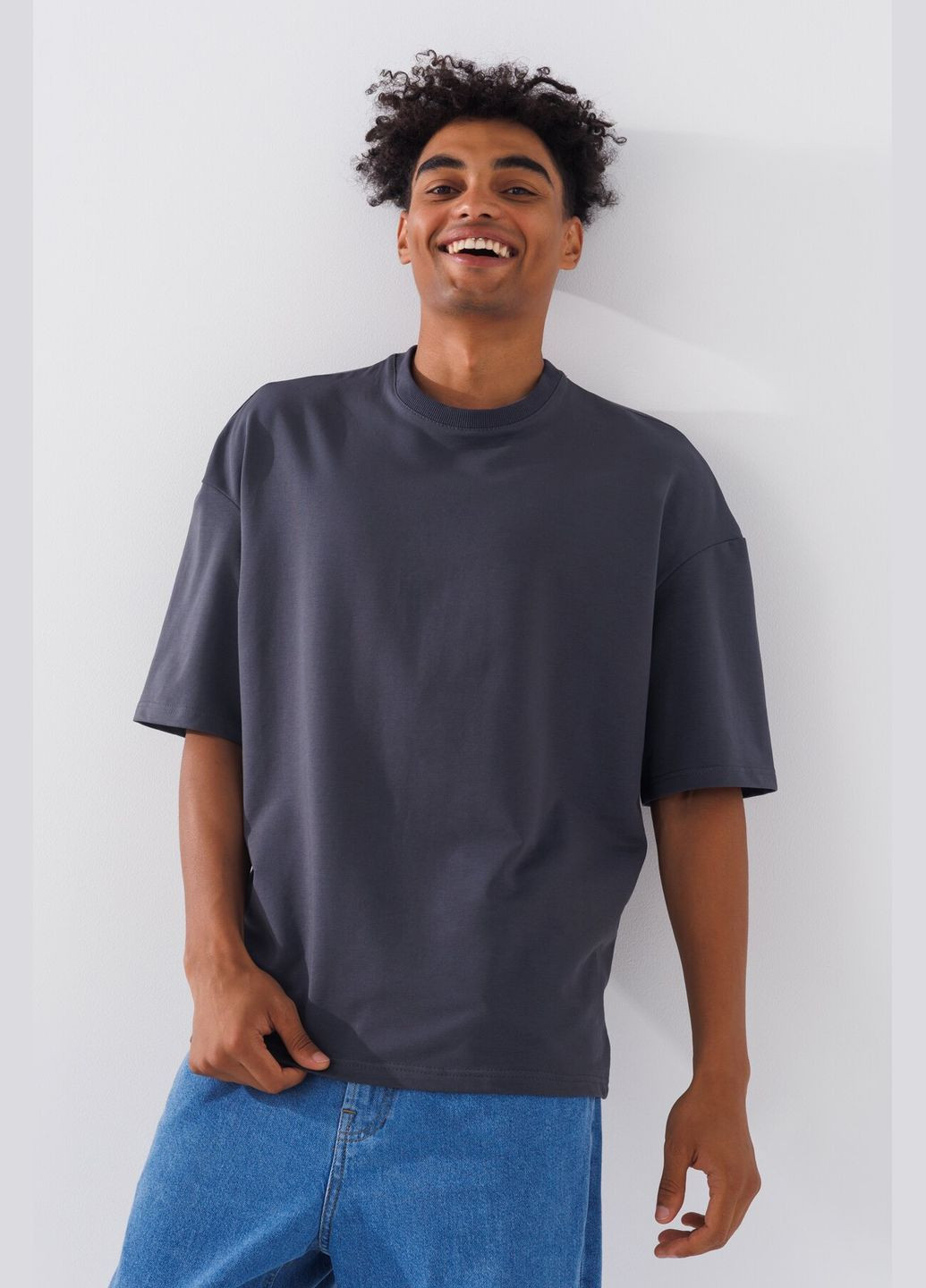 Графитовая футболка однотонная мужская mtc02301 графитовый shop (2000990750556) LAWA