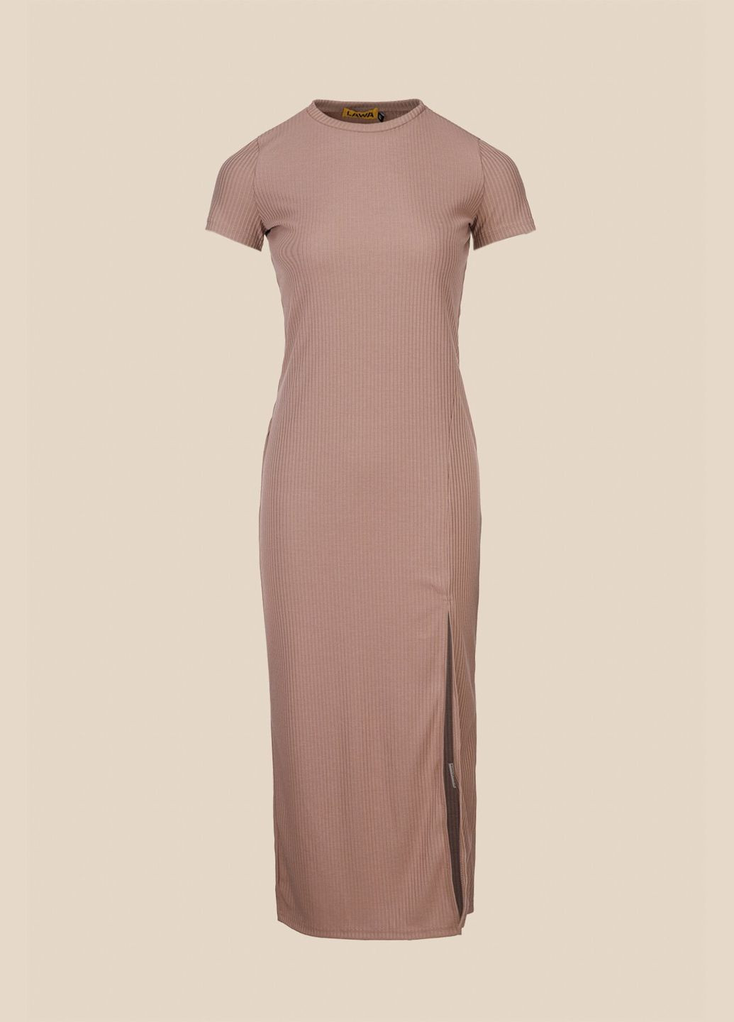 Коричневое повседневный платье однотонное женское wbc02371 shop (2000990639110) LAWA однотонное