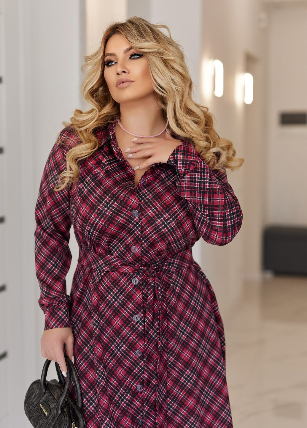 Червона повсякденний, кежуал сукня-сорочка сукня-сорочка No Brand з новорічним принтом