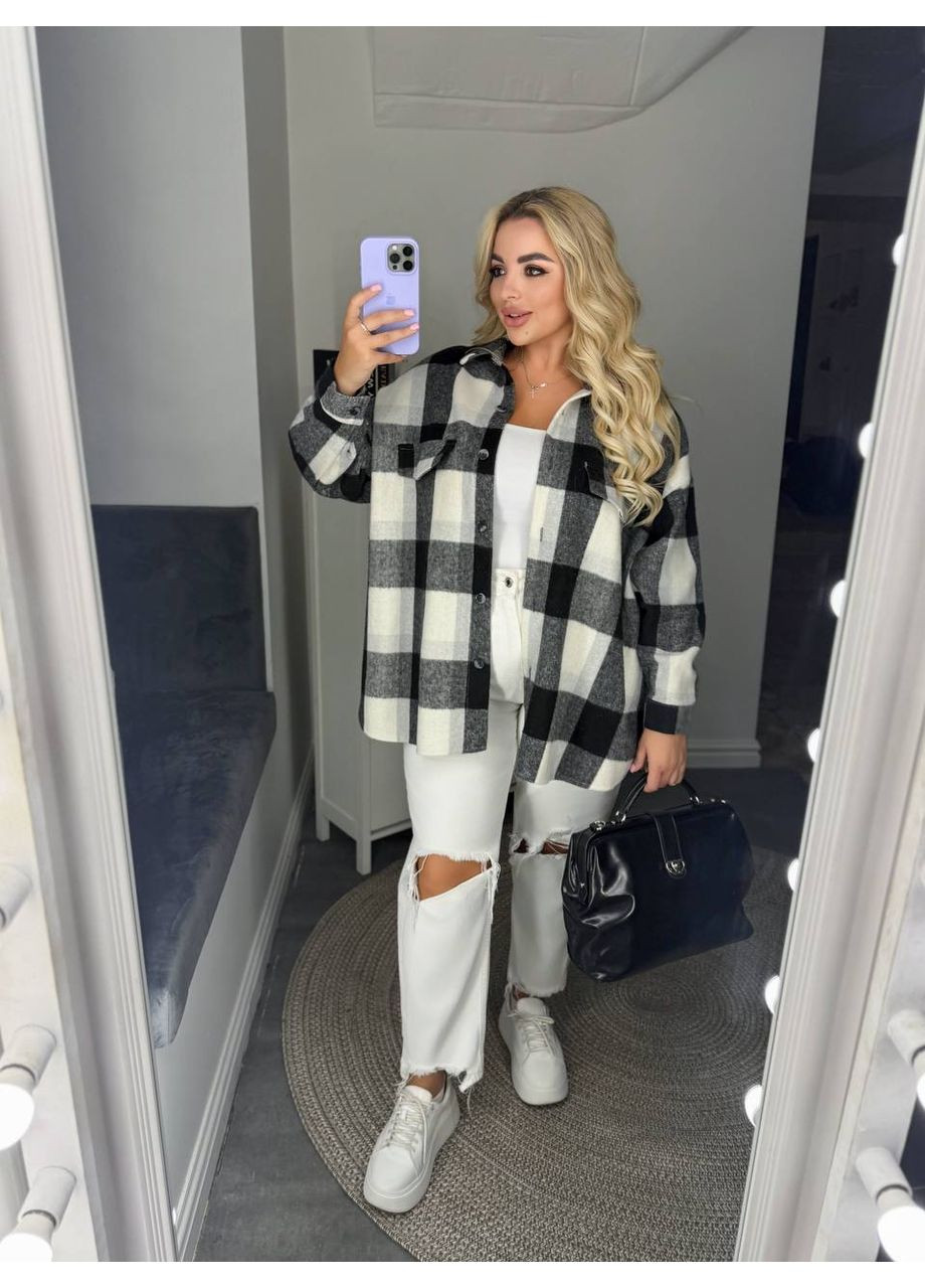 Жіноча сорочка в клітинку з кашеміру Україна (354824166)