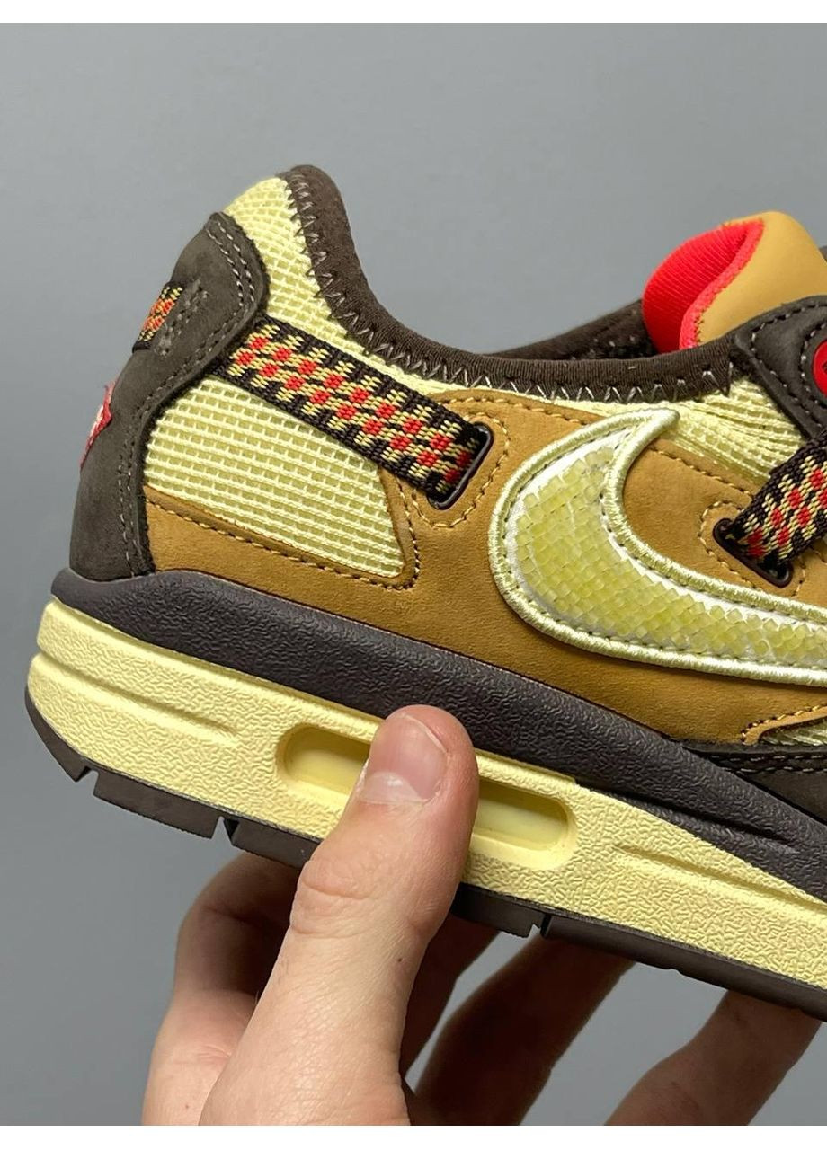КРОСІВКИ ЖІНОЧІ NIKE AIR MAX 1 TRAVIS SCOTT CACTUS JACK BAROQUE BROWN НАЙК АІР МАКС No Brand бежеві демісезони (368869564)