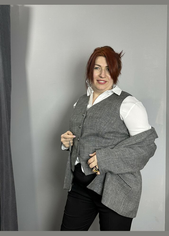 Жилет жіночий з V-подібним вирізом на ґудзики MKJL90910-1 Modna KAZKA (336934167)