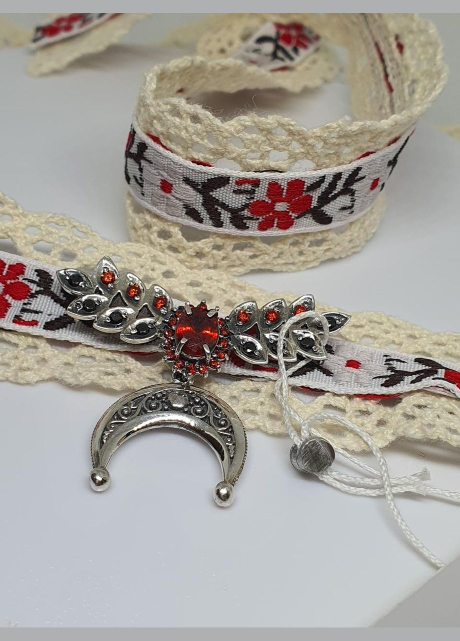 Комплект украшений дукач и серьги серебряные 925 проба лунница ажурная, луна. Украинские традиционные украшения. No Brand (338861915)