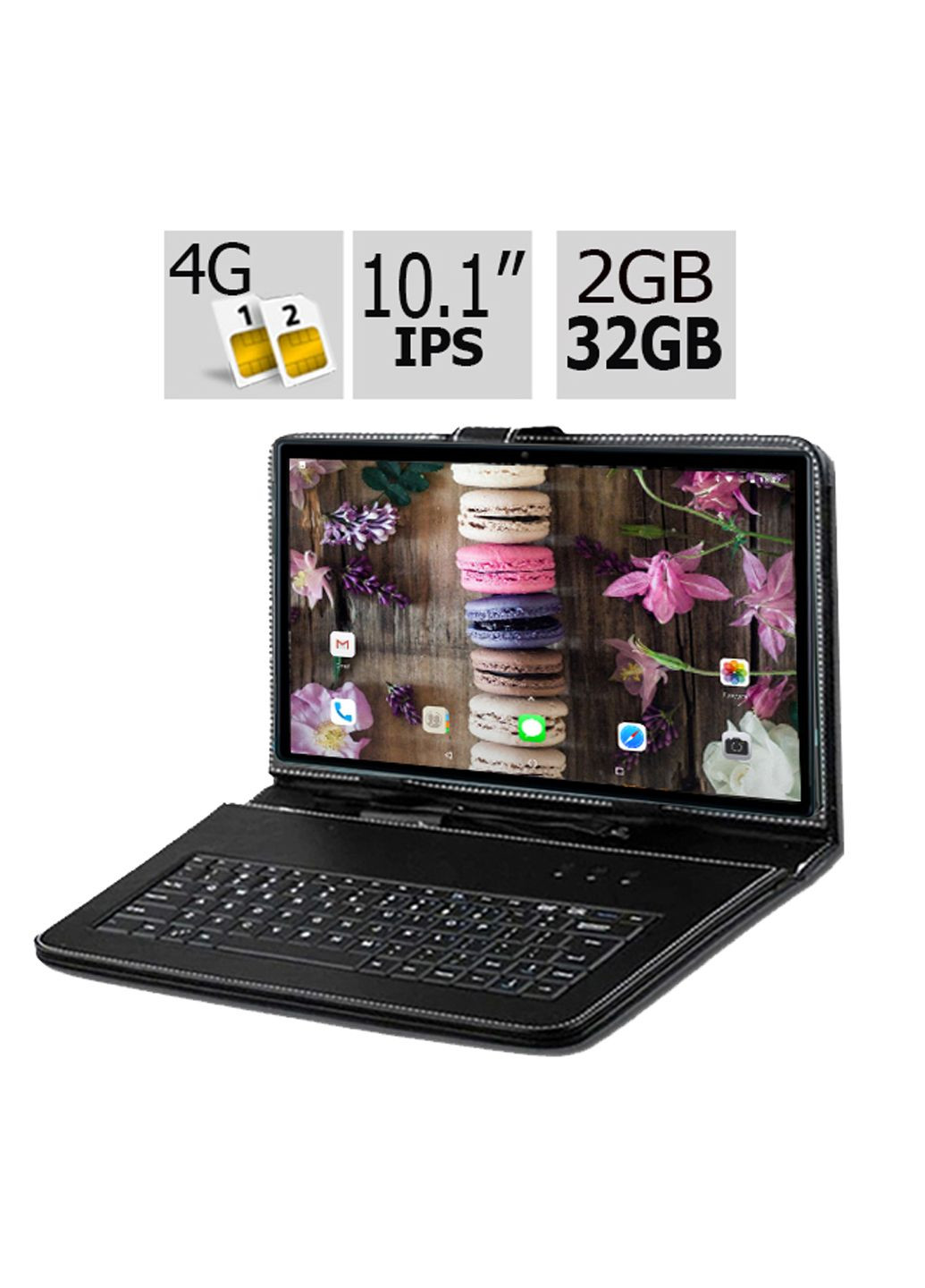 Планшет-телефон Green 2/32 DUAL SIM 10,1" IPS с чехлом-клавиатурой Adronix LTE Tab232 (322416194)