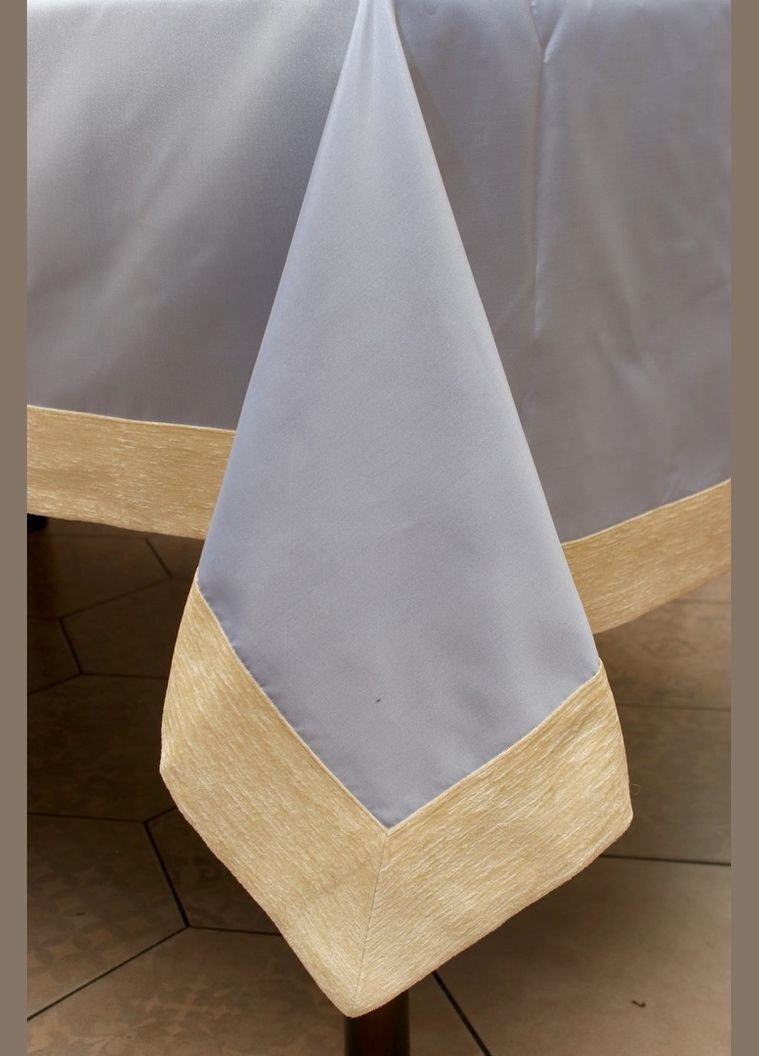 Скатертина "Carmen" тафта з шеніловим кантом 165×300 см Блакитна Kayra (318387620)