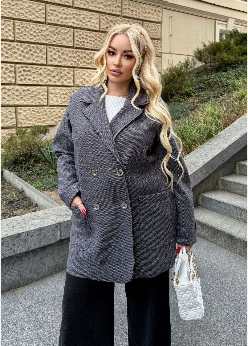 Подовжений жіночий жакет прямого силуету із трикотажного кашеміру на щільному велюрі No Brand (364653473)