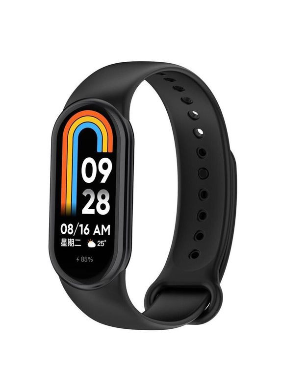 Силіконовий ремінець для Xiaomi Mi Smart Band 8 Black (709376) BeCover (368679950)