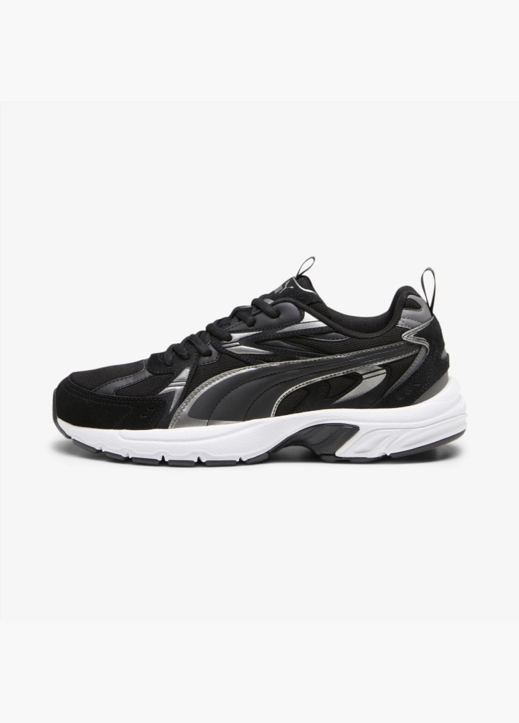 Черные всесезонные кроссовки milenio tech suede black 393489-01 Puma