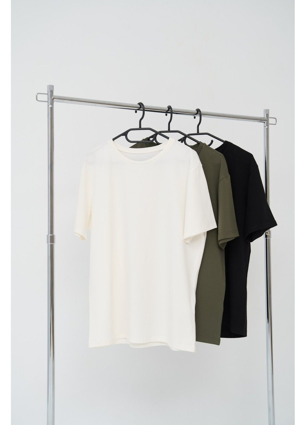 Комбинированная набор футболок мужских cotton basic 3 шт (молочная, хаки, черная) Handy Wear
