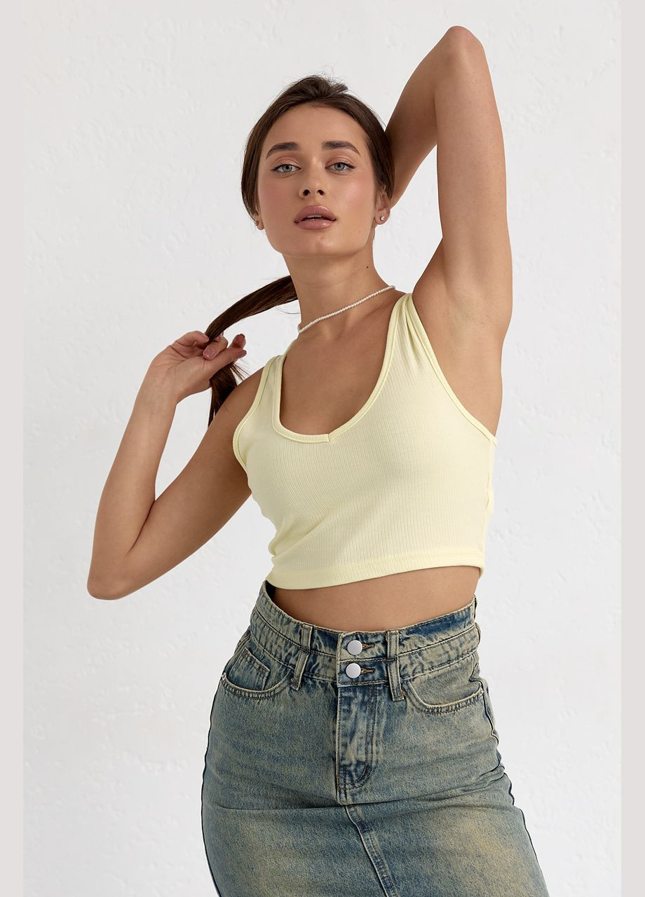 Женский кроп-топ в рубчик Lurex (307061329)