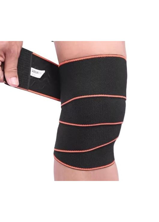 Бандаж для колена универсальный ленточный черно-красный AOLIKES (308845132)