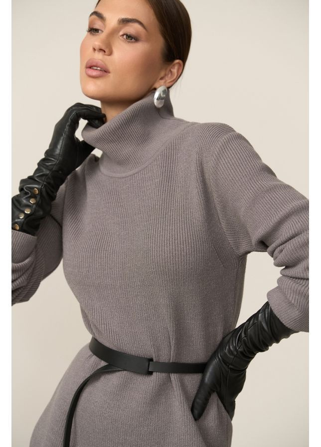 Темно-сіра сукня 2864 чорний шоколад Triko Bakh