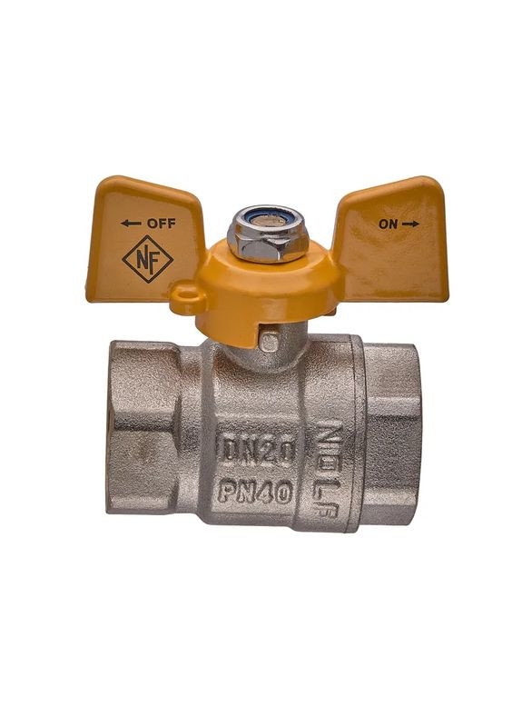 Кран шаровой classic NFC.712-08-3/4" FF ГГМ YELLOW, ручка "бабочка" желтая (NF3135) NOLF (338426285)