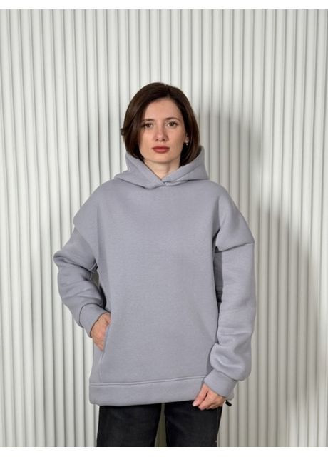 Худи женское,, One size, трикотаж на флисе, серый Kraya (366293792)