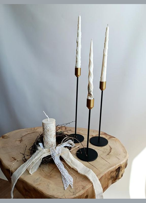 Подсвечник стеклянный двухсторонний для столовых и формовых свечей прочный, универсальный No Brand (330766781)