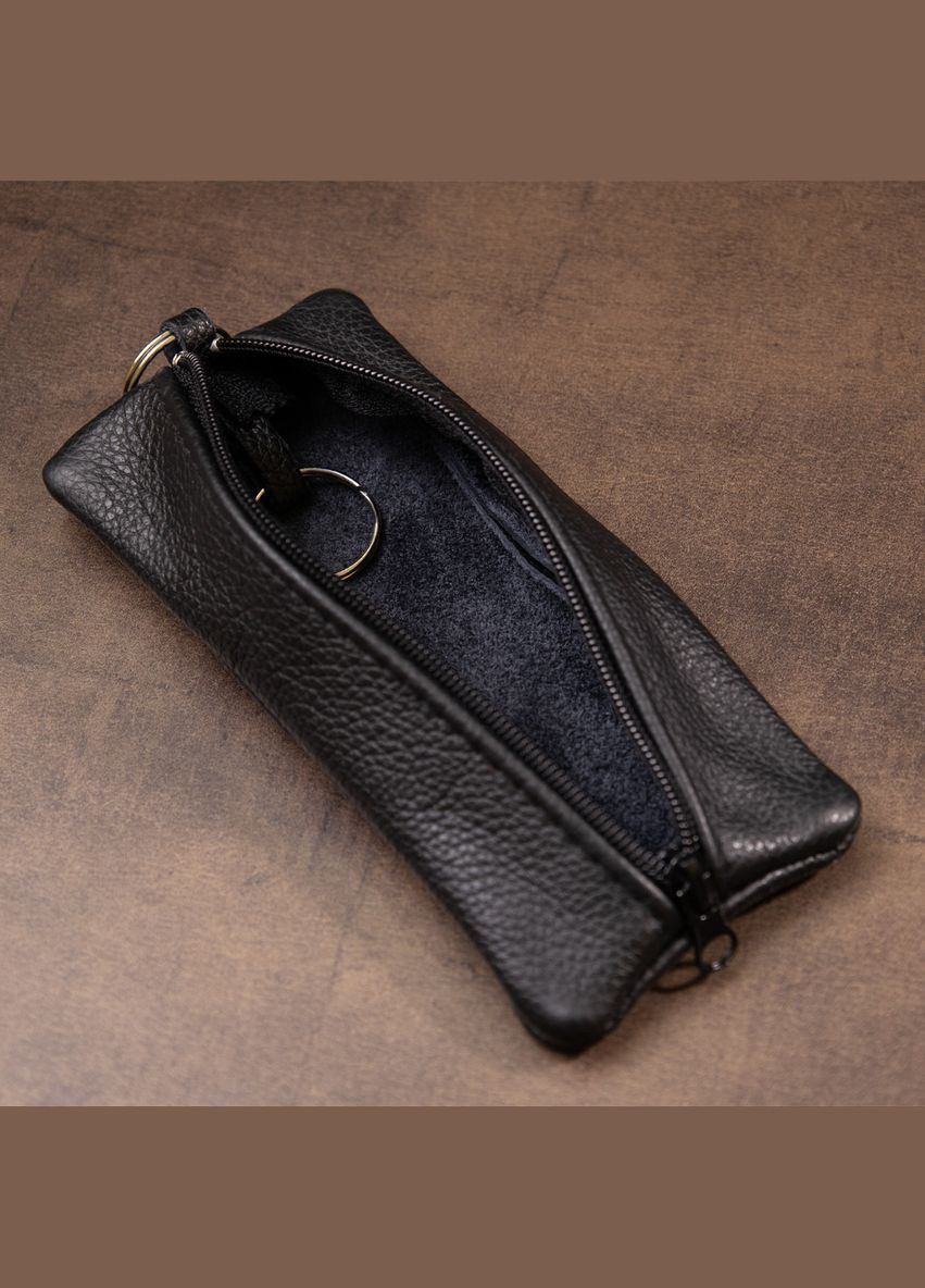 Вместительная ключница кожаная 15310 Черная Shvigel (300232598)