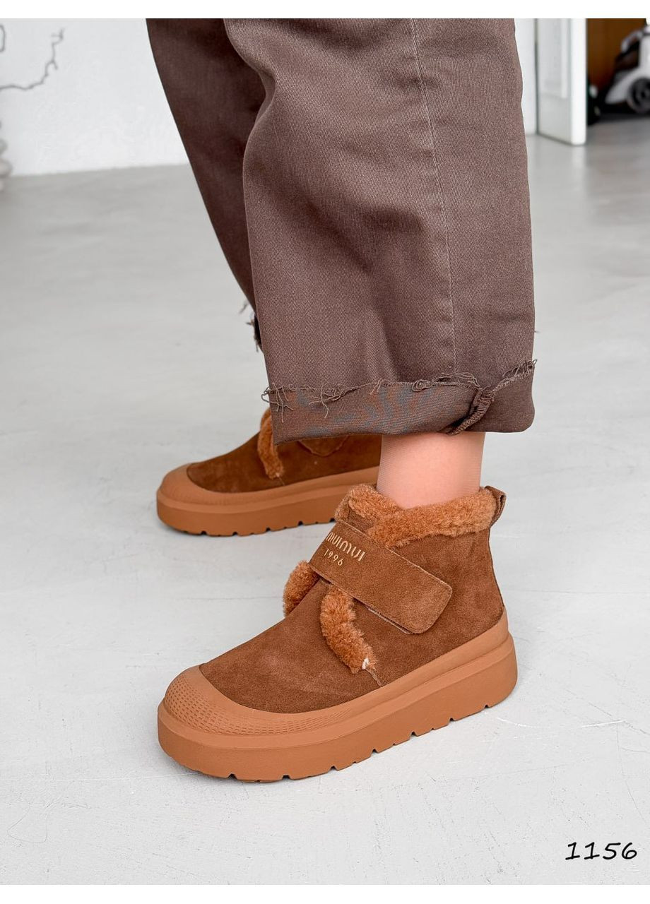 Зимние замшевые ботинки No Brand из натуральной замши