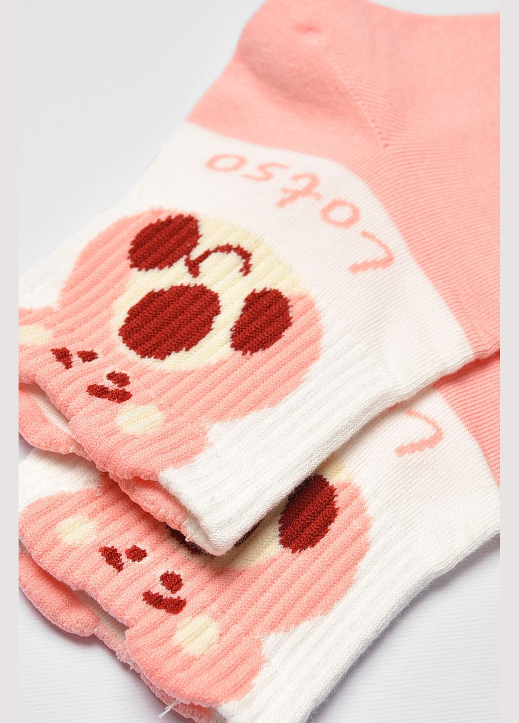 Шкарпетки дитячі демісезонні рожевого кольору з малюнком Let's Shop (314818149)